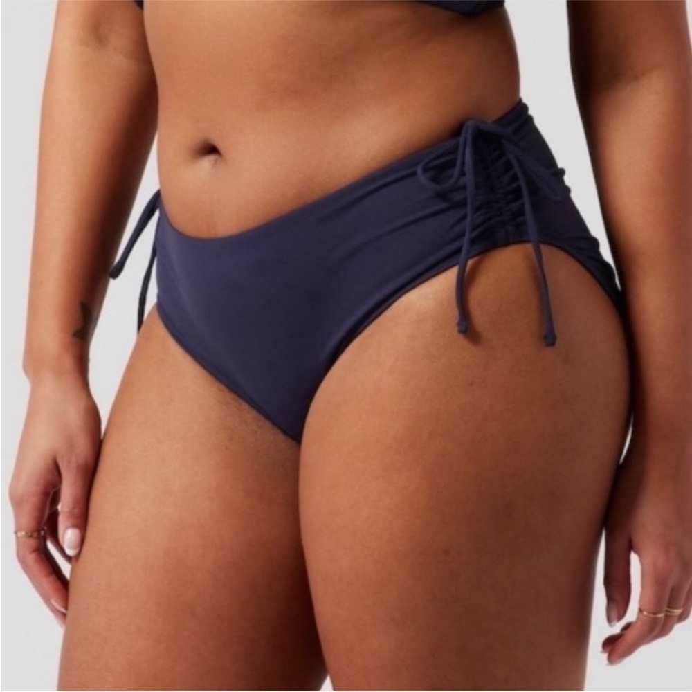 NWT! Athleta Dress Blue Cinch Full Swim Bottom - Size XL 🤿532446